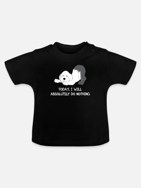 Bobtail - Bobtailbesitzer - Faul - Faulenzer - Baby Bio-T-Shirt mit Rundhals - Schwarz