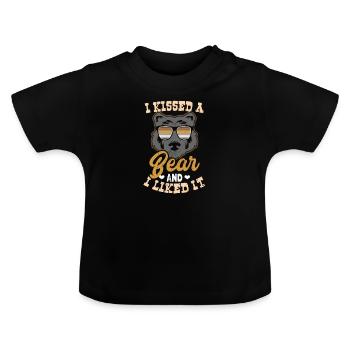 Papa gay J’ai embrassé un cadeau d’ours - T-shirt bio col rond Bébé - noir - Devant