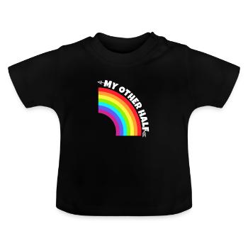 Homosexuelles Paar mein anderes halbes Geschenk - Baby Bio-T-Shirt mit Rundhals - Schwarz - Vorne