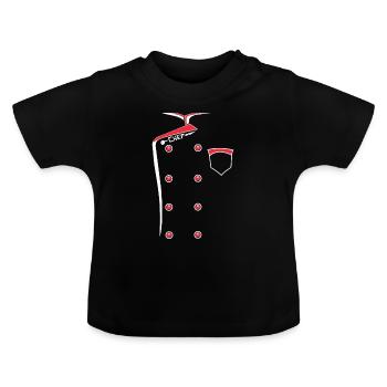 Chef Chef Chef Uniforme Cuisine Cadeau - T-shirt bio col rond Bébé - noir - Devant