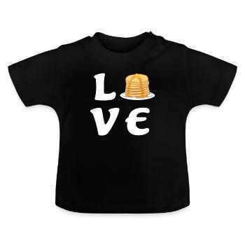 Pancake pancake pancake gift - Baby Organic T-Shirt with Round Neck - black - Front