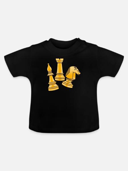 Roi des échecs Roi des échecs Pièce d'échecs Jeu de société - T-shirt bio col rond Bébé - noir