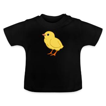 Küken Hühnchen Hühner Piepen Bauernhof Landwirt - Baby Bio-T-Shirt mit Rundhals - Schwarz - Vorne