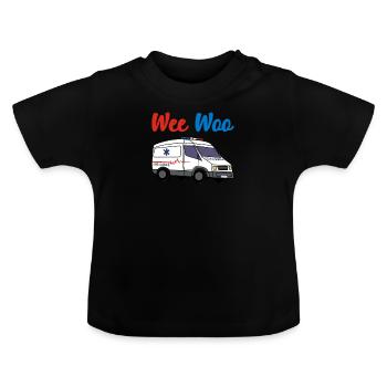 Krankenwagen Rettungsdienst Sanitäter Notarzt - Baby Bio-T-Shirt mit Rundhals - Schwarz - Vorne