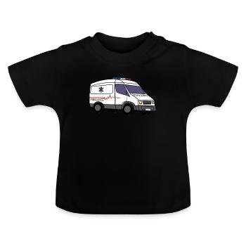 Krankenwagen Rettungsdienst Sanitäter Notarzt - Baby Bio-T-Shirt mit Rundhals - Schwarz - Vorne