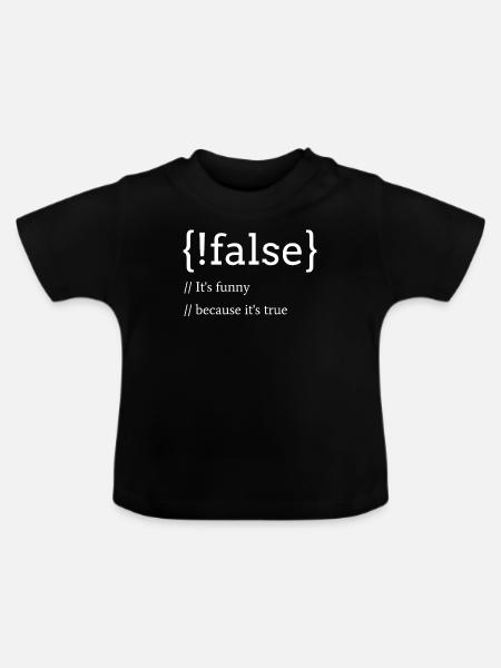 Programmation d'un jeu de mots pour développeur informatique - T-shirt bio col rond Bébé - noir