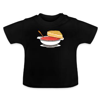 Soupe tomate tomate soupe repas repas - T-shirt bio col rond Bébé - noir - Devant
