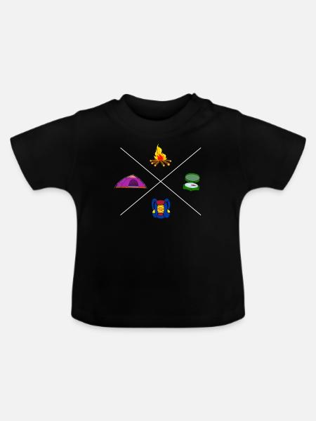 Pfadfinder Camping Lagerfeuer Reisen Abenteuer - Baby Bio-T-Shirt mit Rundhals - Schwarz