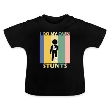 Blessure de récupération de l'os du bras - T-shirt bio col rond Bébé - noir - Devant