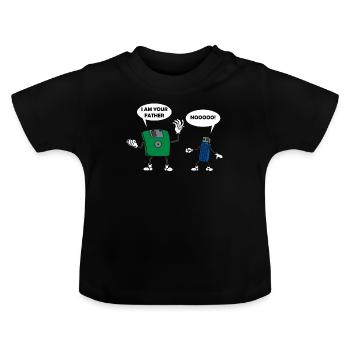 Clé USB cadeau technologie informatique - T-shirt bio col rond Bébé - noir - Devant