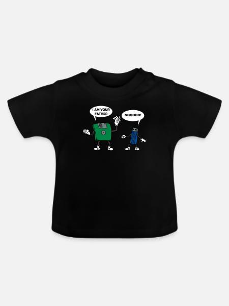 Clé USB cadeau technologie informatique - T-shirt bio col rond Bébé - noir