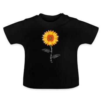 Hippie tournesol tu es mon rayon de soleil - T-shirt bio col rond Bébé - noir - Devant