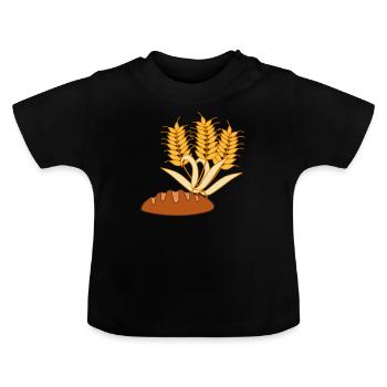 Brot Weizen Getreide Backen Bäcker Geschenk - Baby Bio-T-Shirt mit Rundhals - Schwarz - Vorne