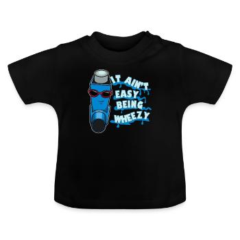 Asthma Inhaler Inhaling Medicine Asthma Attack - Baby Organic T-Shirt with Round Neck - black - Front