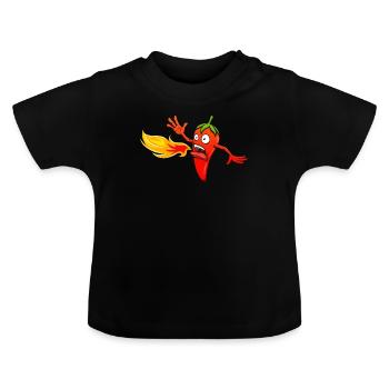 Cadeau de pepperoni épicé piment fort - T-shirt bio col rond Bébé - noir - Devant