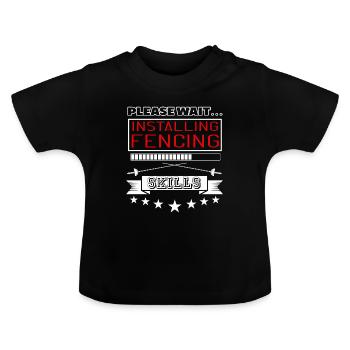S'il vous plaît, attendez l'installation des compétences - T-shirt bio col rond Bébé - noir - Devant