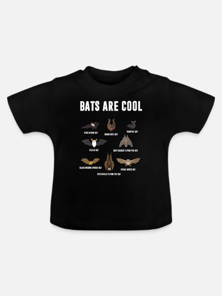 Bats are cool, vampire bat, school - Baby Organic T-Shirt with Round Neck - black