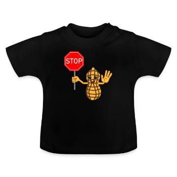 Allergie Allergiker Nuss Nüsse Allergisch Geschenk - Baby Bio-T-Shirt mit Rundhals - Schwarz - Vorne