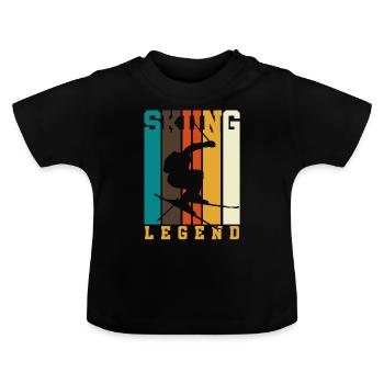 Apres Ski, Ski Laying, Ski Instructor Outfit - Baby Organic T-Shirt with Round Neck - black - Front