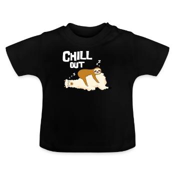 Détendez-vous, la paresse dort sur Lama, Gengh - T-shirt bio col rond Bébé - noir - Devant