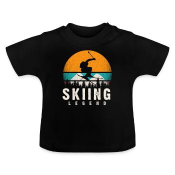 Apres Ski, Ski Laying, Ski Instructor Outfit - Baby Organic T-Shirt with Round Neck - black - Front