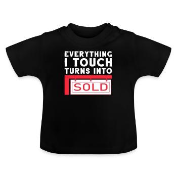 Immobilienmakler Haus Immobilie Verkauf Wohnung - Baby Bio-T-Shirt mit Rundhals - Schwarz - Vorne