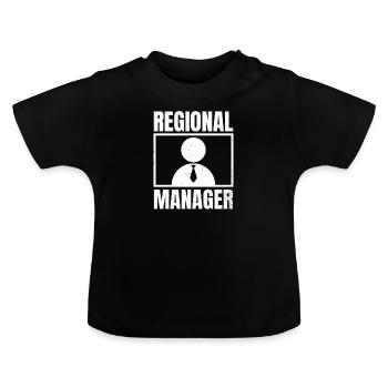 Regional Manager lustiges Sillhouette Geschenk - Baby Bio-T-Shirt mit Rundhals - Schwarz - Vorne