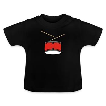 Drum drums drums drummer gift - Baby Organic T-Shirt with Round Neck - black - Front