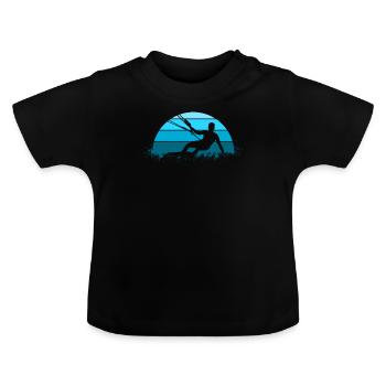 Kiteboard Kitesurfen - Baby Bio-T-Shirt mit Rundhals - Schwarz - Vorne