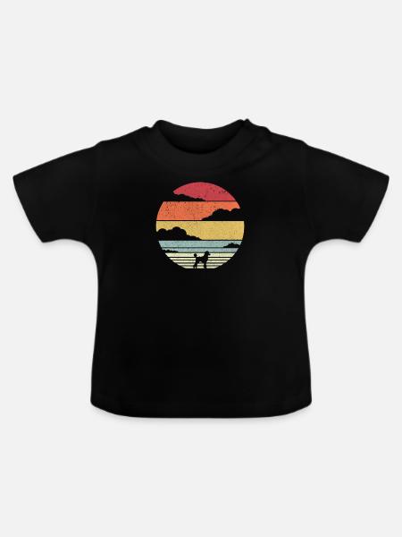 Pudel Grafik. Retro Style Design - Baby Bio-T-Shirt mit Rundhals - Schwarz