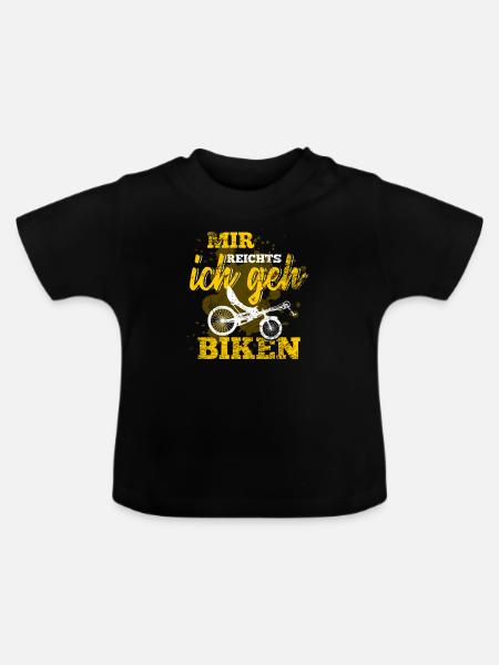 Retro Liegerad Fahrrad - Baby Bio-T-Shirt mit Rundhals - Schwarz