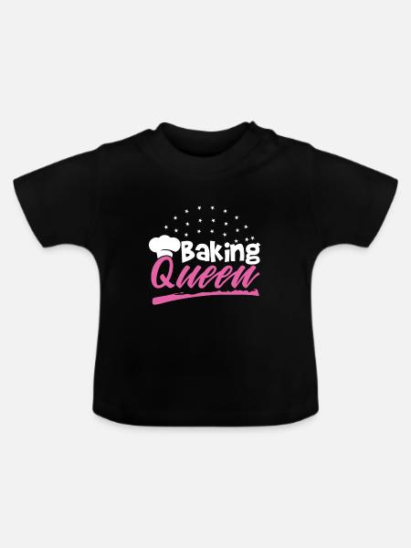 Baking Queen - Baby Bio-T-Shirt mit Rundhals - Schwarz