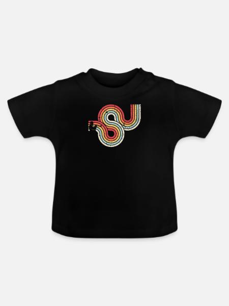 Trompetenprodukt. Retro Style Print für Trompete - Baby Bio-T-Shirt mit Rundhals - Schwarz