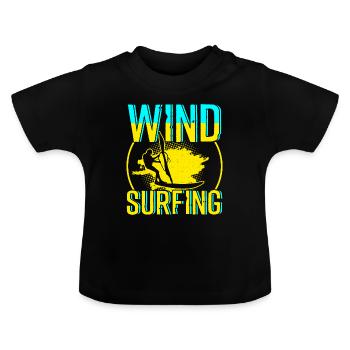 Windsurfing - Baby Bio-T-Shirt mit Rundhals - Schwarz - Vorne