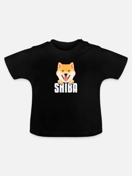 Lächelnder Shiba Inu - Baby Bio-T-Shirt mit Rundhals - Schwarz