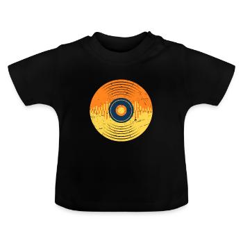 Vinyle LP Producteur de musique Waveform - T-shirt bio col rond Bébé - noir - Devant