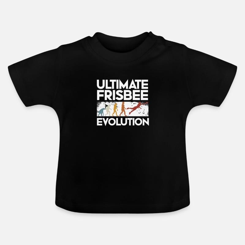 Évolution ultime du frisbee - T-shirt bio col rond Bébé - noir