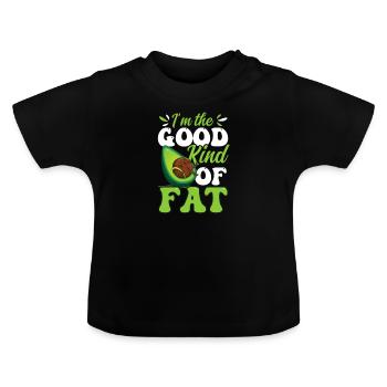 Avocado The Good Kind Of Fat - Baby Organic T-Shirt with Round Neck - black - Front
