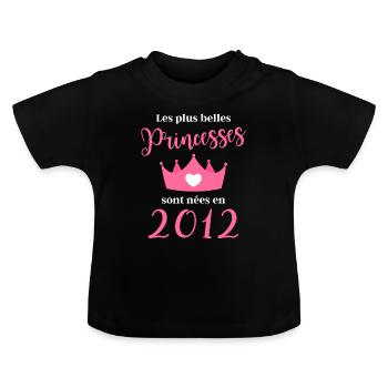 9 - T-shirt bio col rond Bébé - noir - Devant