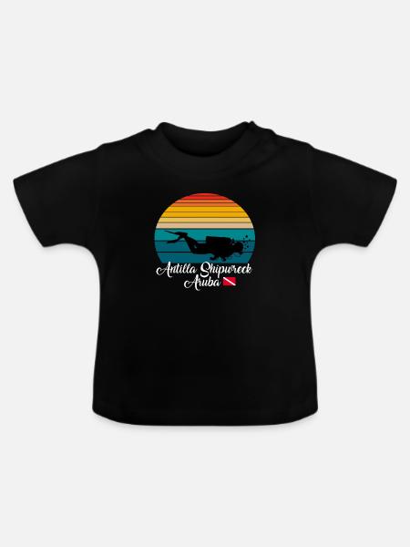 Antilla Shipwreck Aruba Diving - Baby Bio-T-Shirt mit Rundhals - Schwarz