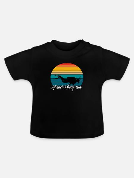 French Polynesia Scuba Diving Gift - Baby Bio-T-Shirt mit Rundhals - Schwarz