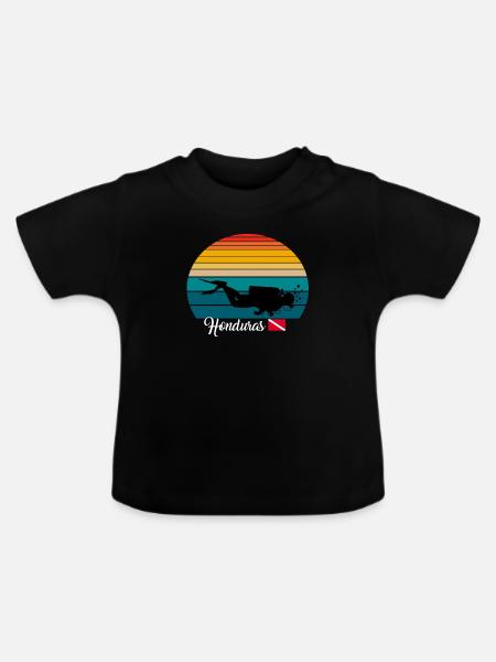 Honduras Scuba Diving Gift - Baby Bio-T-Shirt mit Rundhals - Schwarz