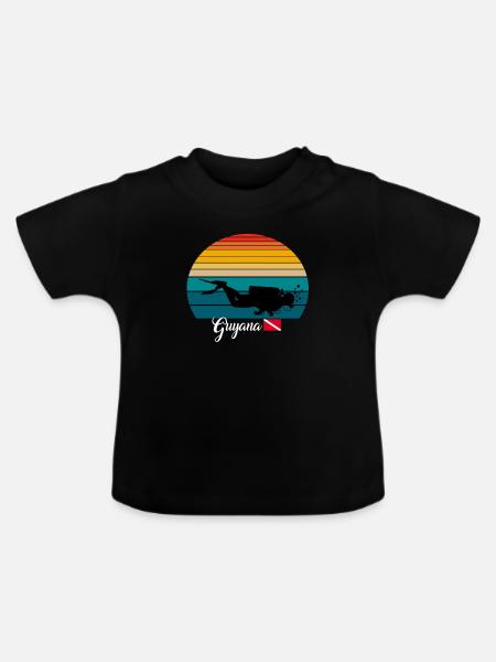 Guyana Scuba Diving Gift - Baby Bio-T-Shirt mit Rundhals - Schwarz