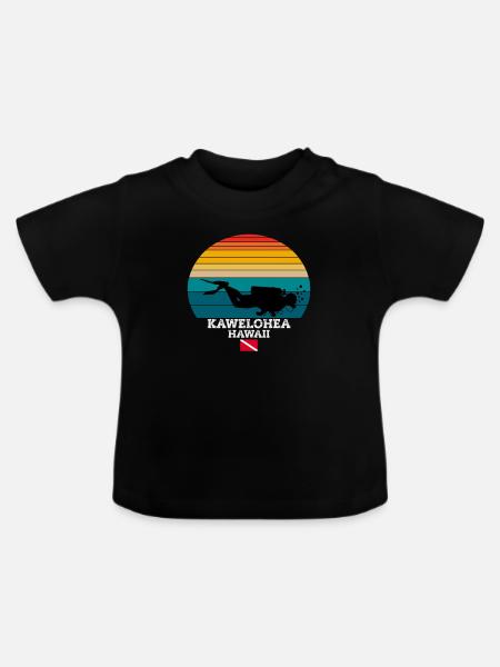 Kawelohea US Island Diving - Baby Bio-T-Shirt mit Rundhals - Schwarz