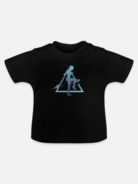 Geometrie Rope Jumping - Baby Bio-T-Shirt mit Rundhals - Schwarz