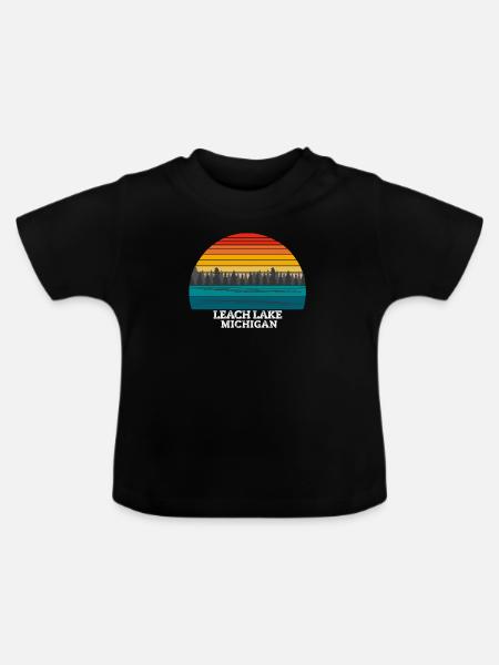 Leach Lake Michigan - Baby Bio-T-Shirt mit Rundhals - Schwarz