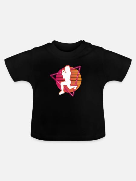 Vaporwave HIIT - Baby Bio-T-Shirt mit Rundhals - Schwarz