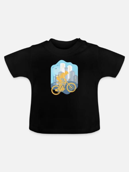 Skyline Downhill - Baby Bio-T-Shirt mit Rundhals - Schwarz