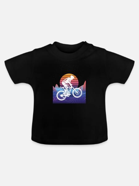 Vaporwave Downhill - Baby Bio-T-Shirt mit Rundhals - Schwarz