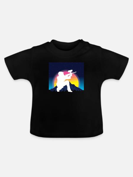 Vaporwave Paintball - Baby Bio-T-Shirt mit Rundhals - Schwarz